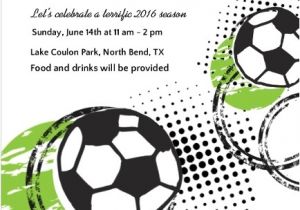 End Of Football Season Party Invitation Wording Green and Black soccer Game Party Invitation soccer