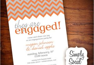Engagement Party Invitations Etsy Items Similar to Chevron Engagement Party Invitation Grey
