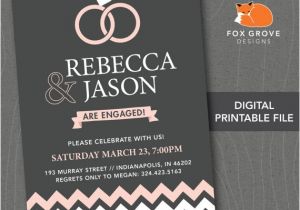 Engagement Party Invitations Etsy Printable Engagement Party Invitation by Foxgrovedesigns