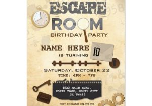 Escape Room Birthday Invitation Template 100 Year Old Birthday Party Invitation Zazzle Com