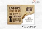 Escape Room Birthday Invitation Template Escape Room Invitation Birthday Invite Instant Download Etsy