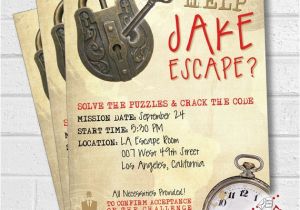 Escape Room Birthday Invitation Template Free Escape Room Party Invitation Escape Room Party Escape Party