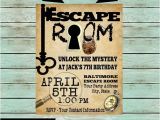 Escape Room Party Invitation Escape Room Mystery Puzzle Birthday Party Invitations