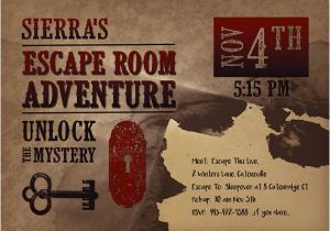 Escape Room Party Invitation Printable Escape Room Party Invite Western Escape Room