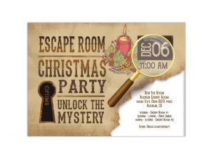 Escape Room Party Invitation Printable Holiday Escape Room Invite Printable Digital Pdf and Jpeg