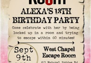 Escape Room Party Invitation Template Free Escape Room Birthday Party Invitations Kids Birthday