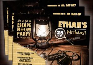 Escape Room Party Invitation Template Free Escape Room Party Invitations 5×7 4×6 Printable and