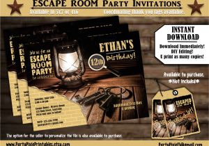 Escape Room Party Invitation Template Free Instant Download Escape Room Party Invitations 5×7 4×6