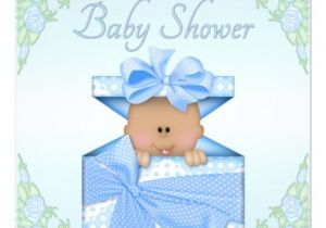 Ethnic Baby Shower Invitations Boy Ethnic Baby Boy In Gift Box and Roses Baby Shower
