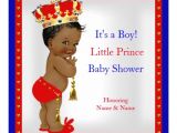Ethnic Baby Shower Invitations Boy Prince Baby Shower Red White Blue Boy Ethnic Invitation