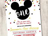 Etsy Birthday Invitation Template Mickey Mouse First Birthday Invite Boy 1st by