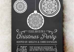 Etsy Christmas Party Invitations Items Similar to Chalkboard Christmas Party Invitation