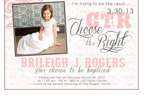 Etsy Girl Baptism Invites Girl Lds Baptism Invitation by Busybredesigns On Etsy