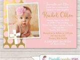 Etsy Girl Baptism Invites Pink and Gold Baptism Invitation Pink by Printablecandee