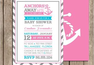 Etsy Nautical Baby Shower Invitations Anchors Away Girl Nautical Baby Shower by Palmbeachprints