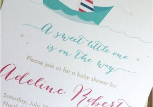 Etsy Nautical Baby Shower Invitations Items Similar to Nautical Baby Shower Invitations Paper