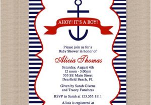 Etsy Nautical Baby Shower Invitations Nautical Baby Shower Invitation In Red and Blue by Honeyprint