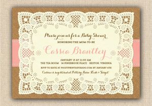 Etsy Rustic Bridal Shower Invitations Rustic Baby Girl Shower Invitations Diy Printable Lace