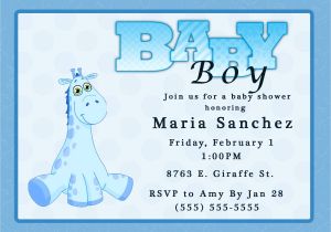 Evite Baby Boy Shower Invitations Giraffe Boy Baby Shower Invitation