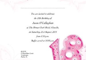 Example Of 18th Birthday Invitation Card 18th Birthday Quotes for Invitations Quotesgram