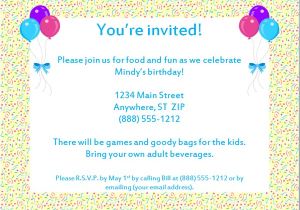 Example Of An Invitation Letter for A Birthday Party Birthday Party Invitations Wording New Invitations