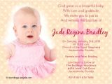 Example Of Baptism Invitation Baptism Invitation Wording Samples Wordings and Messages