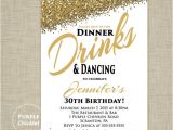 Example Of Birthday Dinner Invitation 30th Any Age Birthday Invitation Dinner Drinks and Dancing