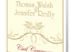 Example Of Civil Wedding Invitation Card Civil Ceremony Invite Celtic Swan Swirl Wedding Cards