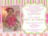 Example Of Invitation Card for 1st Birthday 1st Birthday Girl themes 1st Birthday Invitation Photo