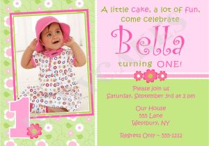 Example Of Invitation Card for 1st Birthday 1st Birthday Invitations Girl Free Template Baby Girl 39 S