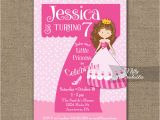 Example Of Invitation Card for 7th Birthday 7th Birthday Invitation Pink Princess Invitation Nifty