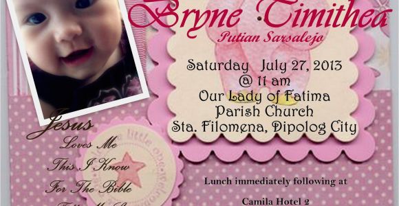 Example Of Invitation Card for Christening and Birthday Invitation Card for Christening Invitation Card for