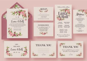 Example Of Invitation Card for Wedding Floral Wedding Invitation Suite Wedding Templates