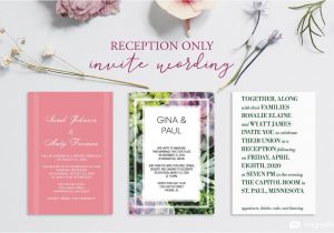 Example Of Wedding Invitation with Reception Wording Reception Only Invitation Wording