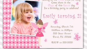 Fairy 1st Birthday Invitations Pink Fairy Birthday Invitation Custom Any Age Girl 1st