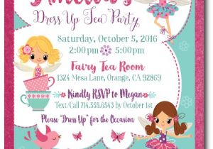 Fairy Tea Party Invitations Dress Up Fairy Tea Party Birthday Invitations Di 687
