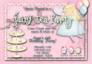 Fairy Tea Party Invitations Fairy Tea Party Birthday Party Invitation One Of A Kind
