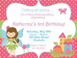 Fairy themed Birthday Invitation Free Fairy Birthday Party Invitations