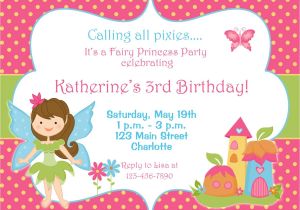 Fairy themed Birthday Invitation Free Fairy Birthday Party Invitations