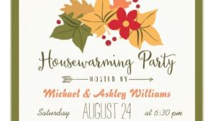 Fall Housewarming Party Invitations Elegant Fall Leaves Floral Housewarming Party Invitation