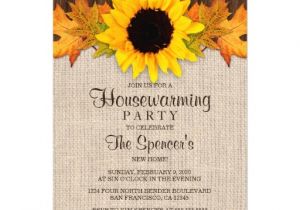 Fall Housewarming Party Invitations Rustic Fall Sunflower Housewarming Party Invites Zazzle