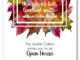 Fall Party Invites Bright Autumn Leaves Wreath Fall Party Invitations
