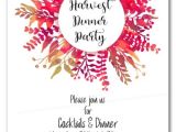 Fall Party Invites Bright Autumn Leaves Wreath Fall Party Invitations