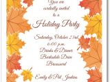Fall Party Invites Tangerine Fall Leaves Invitations Autumn Party Invitations