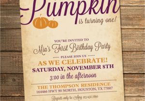 Fall themed Birthday Party Invitations Little Pumpkin Birthday Invitation Fall Birthday Party