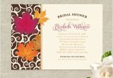 Fall themed Bridal Shower Invitations Fall Leaves theme Wedding Bridal Shower Invitations by