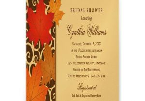 Fall themed Party Invitations Bridal Shower Invitation Autumn Fall theme 5 Quot X 7