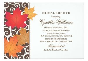 Fall themed Wedding Shower Invitations Bridal Shower Invitation Autumn Fall theme Zazzle