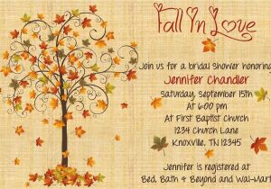 Fall themed Wedding Shower Invitations Fall In Love Bridal Shower Invitation by Whateveris On Etsy