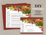 Fall Wedding Invitations and Rsvp Cards Diy Fall Wedding Invitations with Rsvp Cards Printable Fall